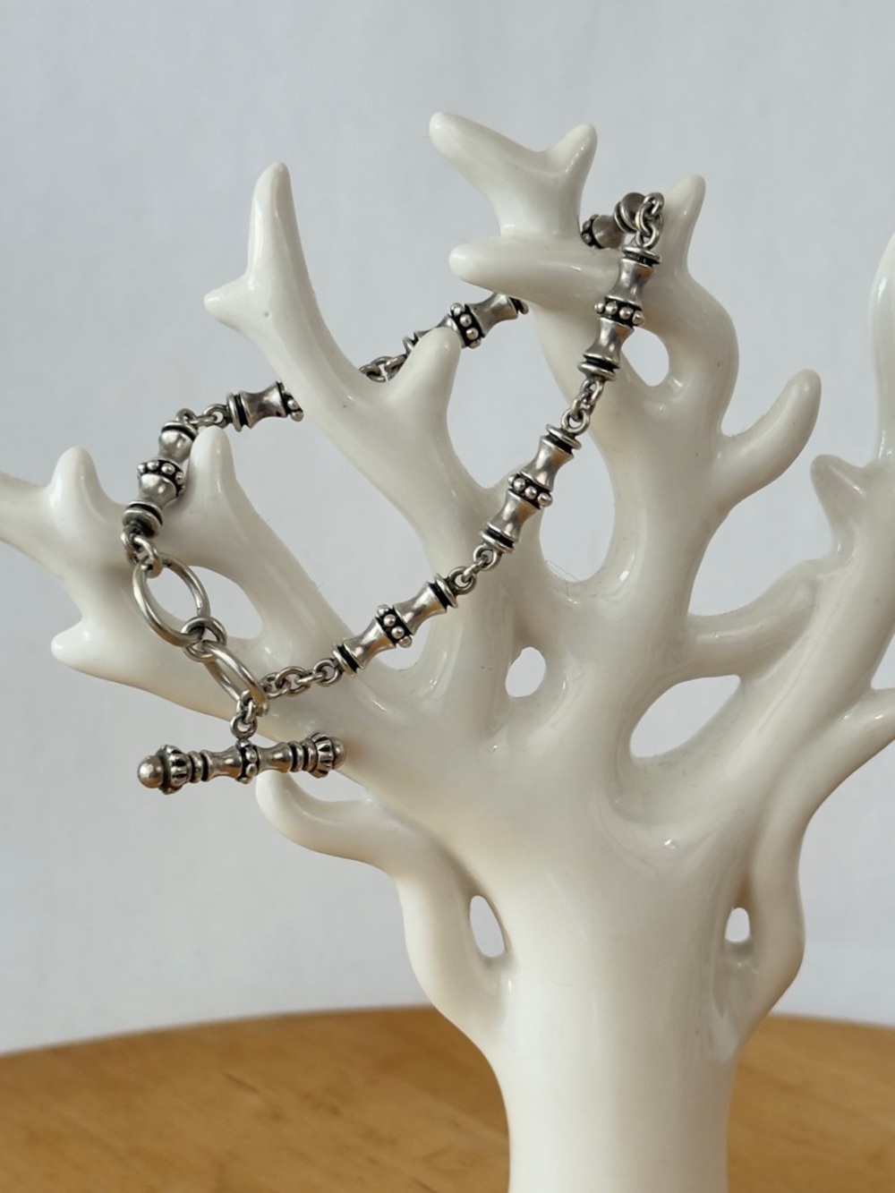 Men’s Tribal Achilles Chain Link Stackable Sterling Silver Toggle Bracelet 8”